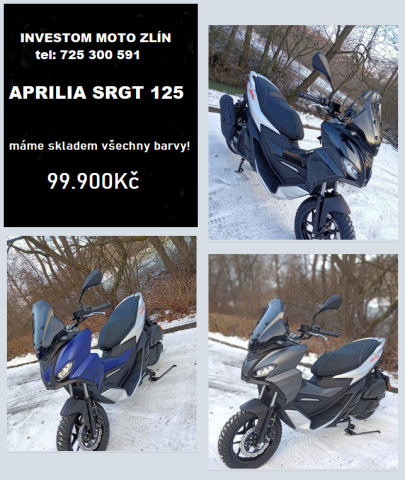 APRILIA SRGT 125, INVESTOM_MOTO, Zlín